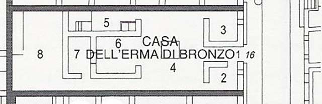Plan of Casa dell' Erma di Bronzo or House of the Bronze Herm. 

See Pesando F. and Guidobaldi M. P., 2006. Pompeii, Oplontis Ercolano et Stabiae. Roma: Laterzi.